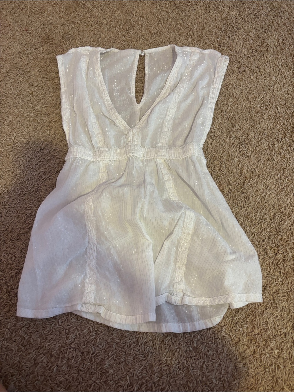 abercrombie kids White Textured V-Neck Romper